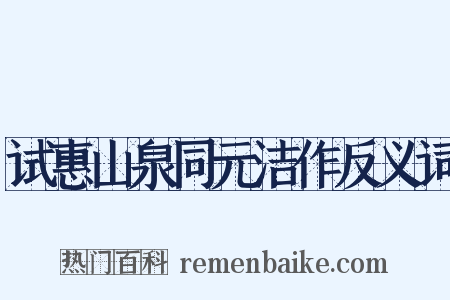 试惠山泉同元洁作反义词是什么意思的图片